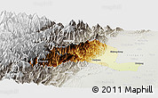 Physical Panoramic Map of Dayi, lighten, semi-desaturated