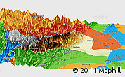 Physical Panoramic Map of Dayi, political outside