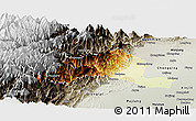 Physical Panoramic Map of Dayi, semi-desaturated