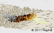 Physical Panoramic Map of Dayi, shaded relief outside