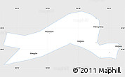 Silver Style Simple Map of Dayi, single color outside
