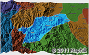 Political 3D Map of Ebian, darken