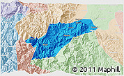 Political 3D Map of Ebian, lighten