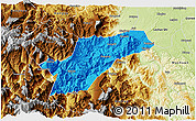 Political 3D Map of Ebian, physical outside