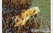 Physical Map of Ebian, darken