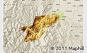 Physical Map of Ebian, shaded relief outside