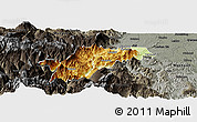 Physical Panoramic Map of Ebian, darken, semi-desaturated