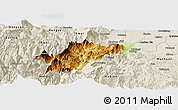 Physical Panoramic Map of Ebian, shaded relief outside