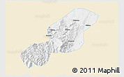 Classic Style 3D Map of Emei, single color outside