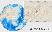 Shaded Relief Location Map of Emei