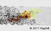 Physical Panoramic Map of Emei, lighten, desaturated
