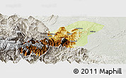 Physical Panoramic Map of Emei, lighten, semi-desaturated