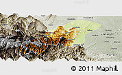 Physical Panoramic Map of Emei, semi-desaturated