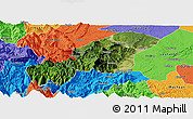 Satellite Panoramic Map of Emei, political outside