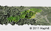 Satellite Panoramic Map of Emei, semi-desaturated