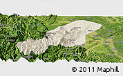 Shaded Relief Panoramic Map of Emei, satellite outside