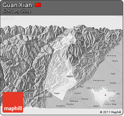 Gray 3D Map of Guan Xian