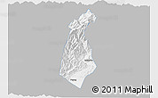Gray 3D Map of Guan Xian, single color outside