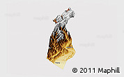 Physical 3D Map of Guan Xian, cropped outside