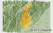 Savanna Style 3D Map of Guan Xian