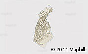 Shaded Relief 3D Map of Guan Xian, single color outside