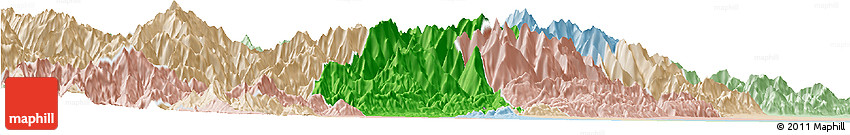 Political Horizon Map of Guan Xian, lighten