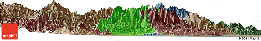 Political Horizon Map of Guan Xian, semi-desaturated