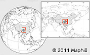 Blank Location Map of Guan Xian, highlighted country, highlighted parent region, within the entire country