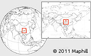Blank Location Map of Guan Xian, highlighted parent region, within the entire country