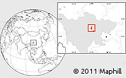 Blank Location Map of Guan Xian, highlighted parent region