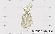 Shaded Relief Map of Guan Xian, cropped outside