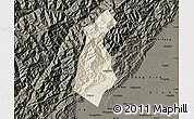 Shaded Relief Map of Guan Xian, darken