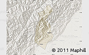Shaded Relief Map of Guan Xian, lighten