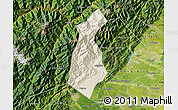 Shaded Relief Map of Guan Xian, satellite outside