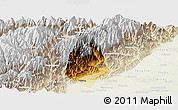 Physical Panoramic Map of Guan Xian, lighten