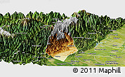 Physical Panoramic Map of Guan Xian, satellite outside