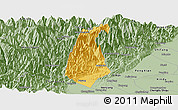 Savanna Style Panoramic Map of Guan Xian