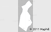 Gray Simple Map of Guan Xian, single color outside