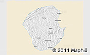 Classic Style 3D Map of Jiange, single color outside
