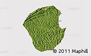 Satellite 3D Map of Jiange, cropped outside