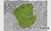 Satellite 3D Map of Jiange, lighten, desaturated