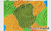 Satellite 3D Map of Jiange, political outside