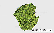Satellite 3D Map of Jiange, single color outside