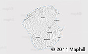 Silver Style 3D Map of Jiange, single color outside