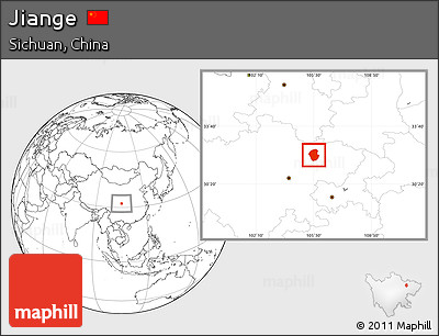 Blank Location Map of Jiange