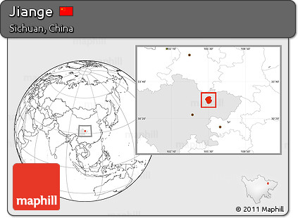 Blank Location Map of Jiange, highlighted parent region