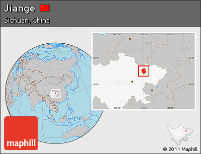 Gray Location Map of Jiange, highlighted parent region