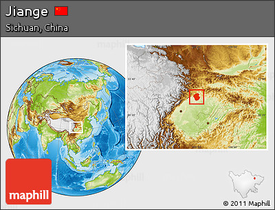 Physical Location Map of Jiange