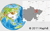 Physical Location Map of Jiange, highlighted country, highlighted parent region