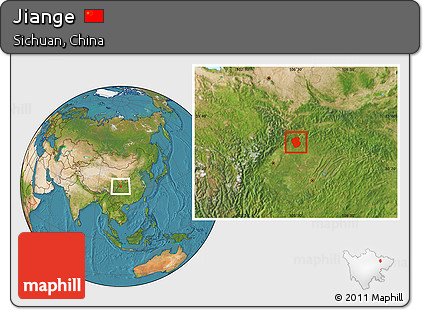 Satellite Location Map of Jiange